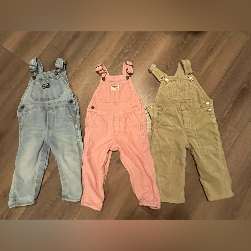 3 overalls 2 Oshkosh & 1 Hatley